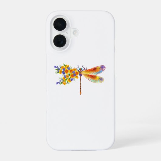 イエローフラワートンボ iPhone 16ケース (裏面)