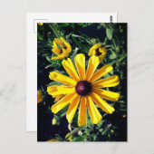 イエローフラワーブラックアイドスーザンポストカード ポストカード (正面/裏面)