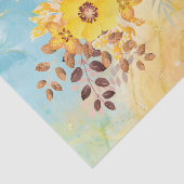 イエローフラワーブルーマーブルウォーターカラーデコップティ 薄葉紙 (詳細)