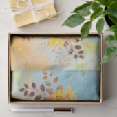 イエローフラワーブルーマーブルウォーターカラーデコップティ 薄葉紙 (ギフト)