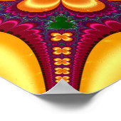 イエローフラワーマンデルブロットマンダラ ポスター (角)