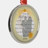 イエローフラワーラウンドシルバーフォトオーナメント メタルオーナメント (右)