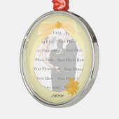 イエローフラワーラウンドシルバーフォトオーナメント メタルオーナメント (左)