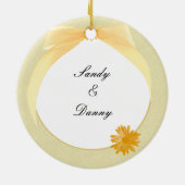 イエローフラワーラウンドフォトオーナメント セラミックオーナメント (裏面)