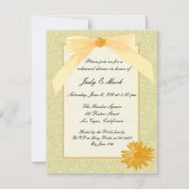 イエローフラワーリハーサルディナー招待状 招待状