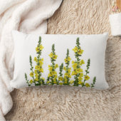 イエローフラワーリバーシブルカントリー装飾用クッション ランバークッション (ブランケット)