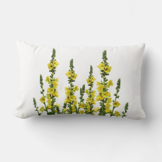 イエローフラワーリバーシブルカントリー装飾用クッション ランバークッション (正面)