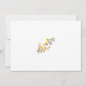 イエローフラワール ゴールドテキスト ウェディング詳細 招待状 (裏面)