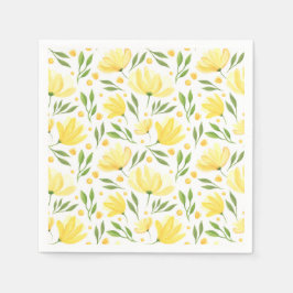 イエローフラワール スタンダードカクテルナプキン