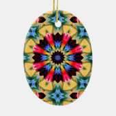 イエローフラワー抽象芸術オーナメント セラミックオーナメント (裏面)