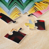 イエローフラワー抽象芸術ジグソーパズル ジグソーパズル (側面)