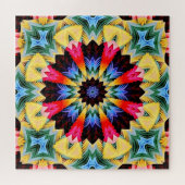 イエローフラワー抽象芸術ジグソーパズル ジグソーパズル (横)