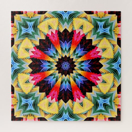 イエローフラワー抽象芸術ジグソーパズル ジグソーパズル (縦)