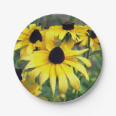 イエローフラワー紙プレート ペーパープレート (正面)