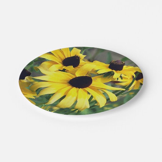 イエローフラワー紙プレート ペーパープレート (アングル)