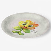 イエローフラワー紙プレート ペーパープレート (アングル)