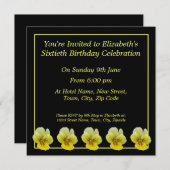 イエローフラワー60番目の誕生日招待状 招待状 (正面/裏面)