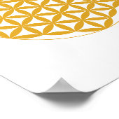 イエローフラワー・オブ・ライフ聖体幾何学ポスター ポスター (角)