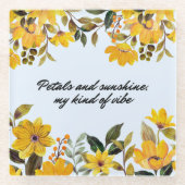 イエローフラワー&サンシャインコースター ガラスコースター (正面)