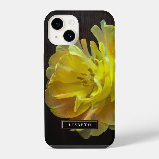 イエローフラワー フローラル iPhoneケース iPhone 14ケース (裏面)