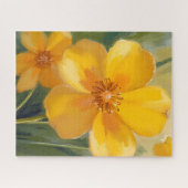イエローフラワー 水彩 春の花 絵画 ジグソーパズル (横)