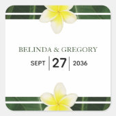 イエローフランギパニプルメリア結婚ズ スクエアシール (正面)