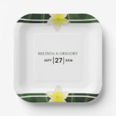 イエローフランギパニプルメリア結婚ズ ペーパープレート (正面)