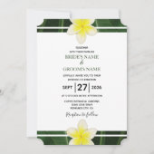 イエローフランギパニプルメリア結婚式招待状 招待状 (正面)