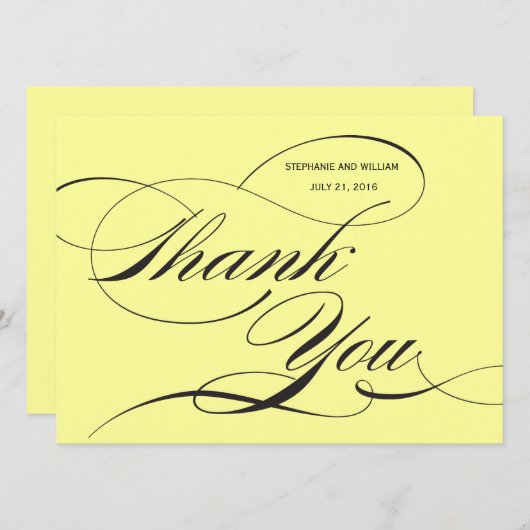 イエローフラ結婚リッシュサンキューカード 招待状 (正面/裏面)