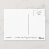 イエローフリーシア水彩画オリジナルアート花 ポストカード (裏面)