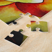 イエローフリーシア花の水の色のアート絵画ズ ジグソーパズル (側面)