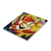 イエローフリーシア花の水の色のアート絵画ズ タイル (側面)