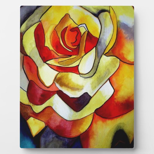 イエローフリーシア花の水の色のアート絵画ズ フォトプラーク (正面)