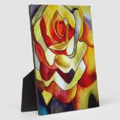 イエローフリーシア花の水の色のアート絵画ズ フォトプラーク (側面)