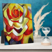 イエローフリーシア花の水の色のアート絵画ズ フォトプラーク (側面)