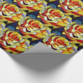 イエローフリーシア花の水の色のアート絵画ズ ラッピングペーパー (角)