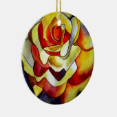 イエローフリージアの水彩画オリジナルエアーフラワー セラミックオーナメント (右)