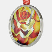 イエローフリージアの水彩画オリジナルエアーフラワー メタルオーナメント (左)