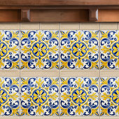 イエローフルーアデリスアズレジョプリント タイル
