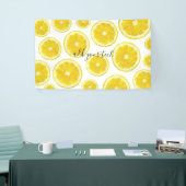 イエローフレッシュレモンスライスカスタム文字 横断幕 (トレードショー)