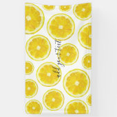 イエローフレッシュレモンスライスカスタム文字 横断幕 (縦)