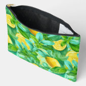 イエローフレッシュレモン水カラーイラストレーション アクセサリーポーチ (見開き)