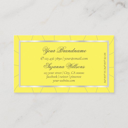 イエローフレームとシルバーフレームとダイアモンズラグジュアリーグラム 名刺 (裏面)