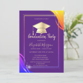 イエローフレームグラッドキャップバイオレット卒業 招待状 (スタンド正面)