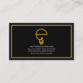 イエローフレームスタイリッシュレターEバルブ電気技師 名刺 (裏面)