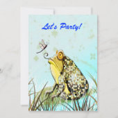 イエローフロッグおもしろいかわいいカード 招待状 (正面)