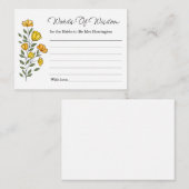 イエローフローラつる植物ブライダルシャワーウィズドカード エンクロージャーカード (正面/裏面)