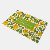 イエローフローラウェルカムデザイン ドアマット (アングル)