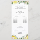 イエローフローラウォーターカラーブーケ結婚式 プログラム (裏面)