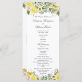 イエローフローラウォーターカラーブーケ結婚式 プログラム (正面/裏面)